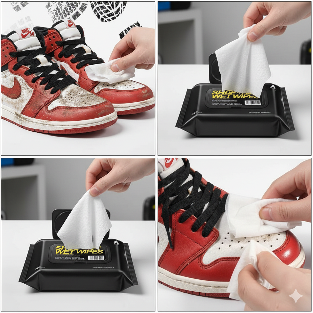 Natural Sneaker & Shoe Cleaner Wipes - 1 Packs of 80