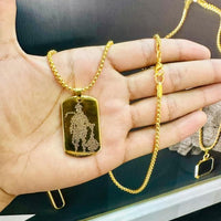 Golden Hanuman Chalisha Pendant with Chain