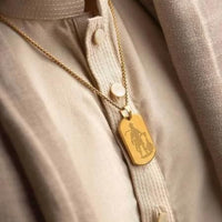 Golden Hanuman Chalisha Pendant with Chain