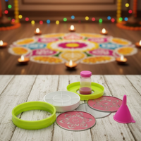 Rangoli Making Kit Includes Magic Tool (4 inch) Random Design