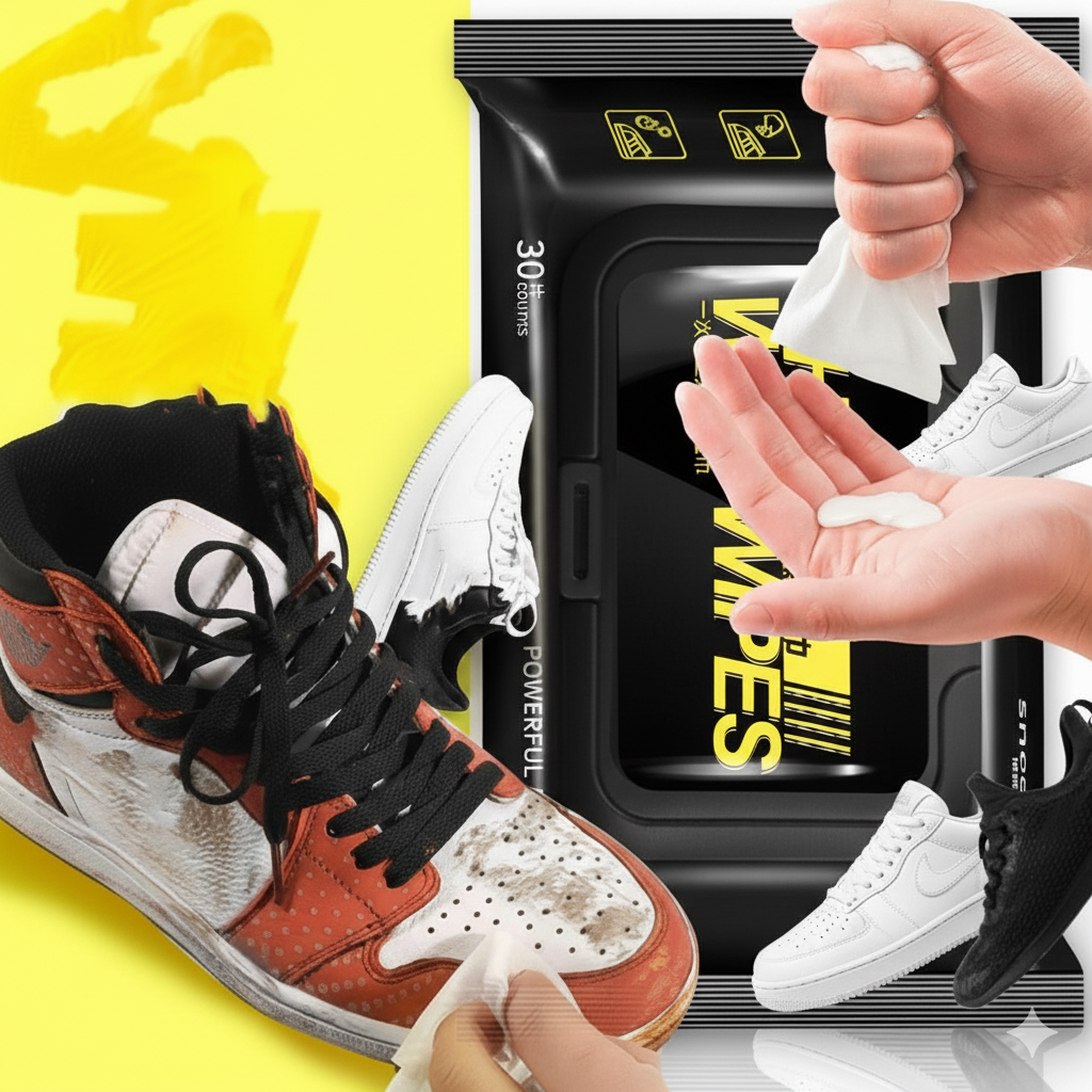 Natural Sneaker & Shoe Cleaner Wipes - 1 Packs of 80
