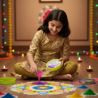 Rangoli Making Kit Includes Magic Tool (4 inch) Random Design