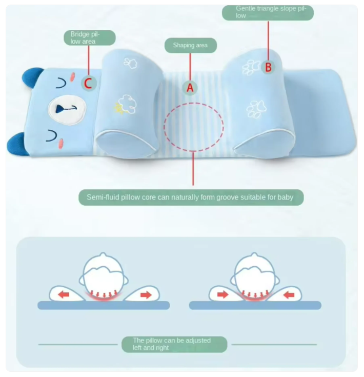 Baby Shaping Head Support Pillow - Assorted Colour